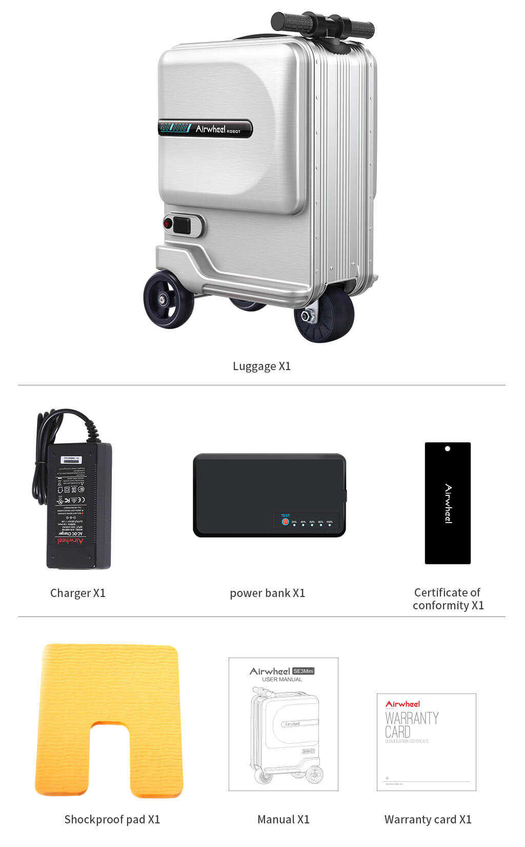 Airwheel SE3Mini carry on luggage