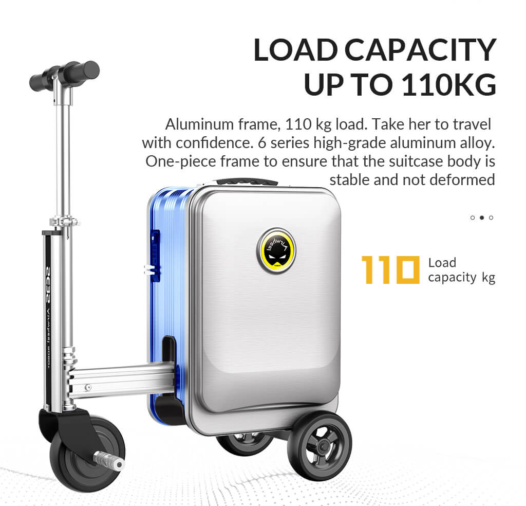 SE3S 20L Electric Suitcase, ABS Frame Portable Rideable Suitcase, 73.26WH  Removable Battery Speed 13km/h, Load 110kg Travel Bag